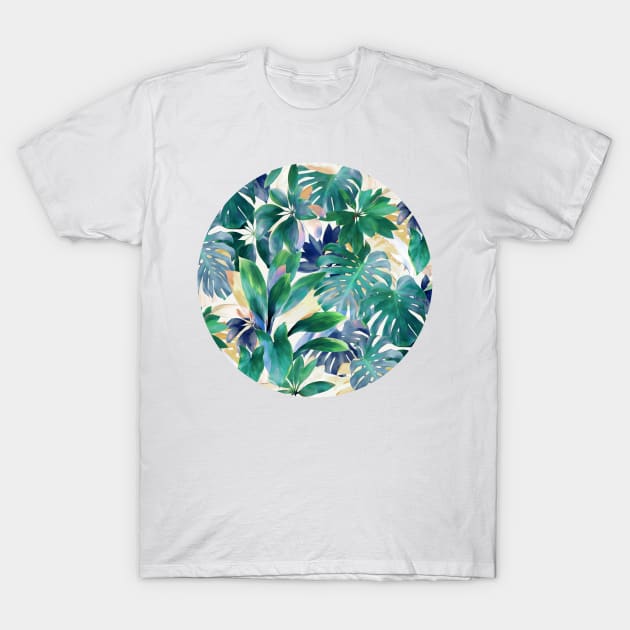 Pastel Summer Tropical Emerald Jungle T-Shirt by micklyn